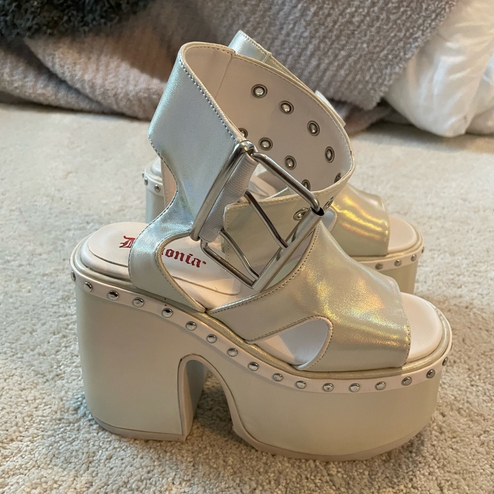Demonia white platform shoes